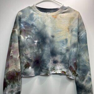 NEW Women's Lightweight Crop Crewneck Sweatshirt, hand dyed